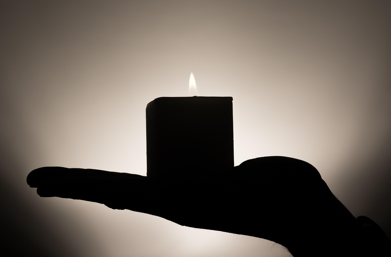 candle — hand — candlelight — flame — shadow — silhouette — burning candle — incandescent — meditation — heat — meditate — sp